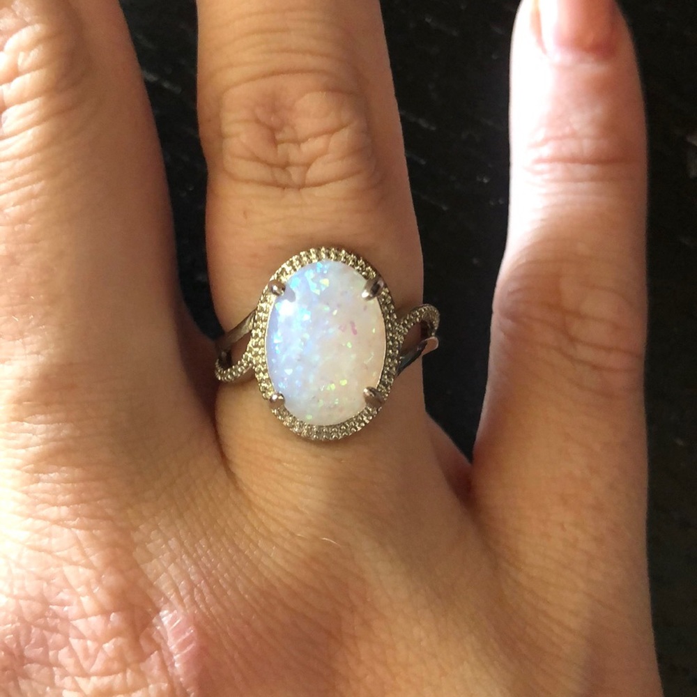 Sterling silver and opal ring